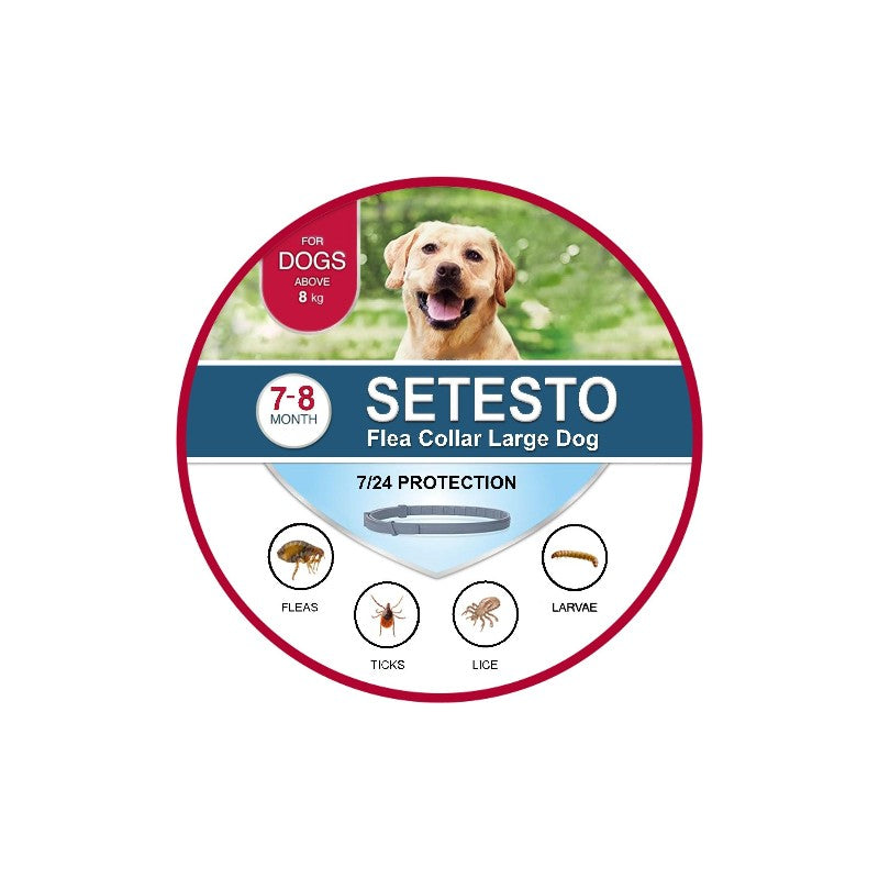 Setesto Repellent Flea Dog Collars Treatment with Clips Reflectors Suitable for Large Dogs Adjustable Design