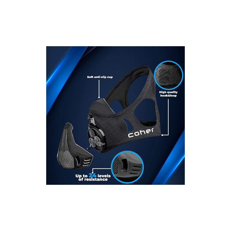 Training Mask Workout Breathing Mask for Men and Women - Adjustable Resistance Levels - Increase Lung Capacity and Endurance - Ideal for Jogging, Sports, Cycling, Fitness