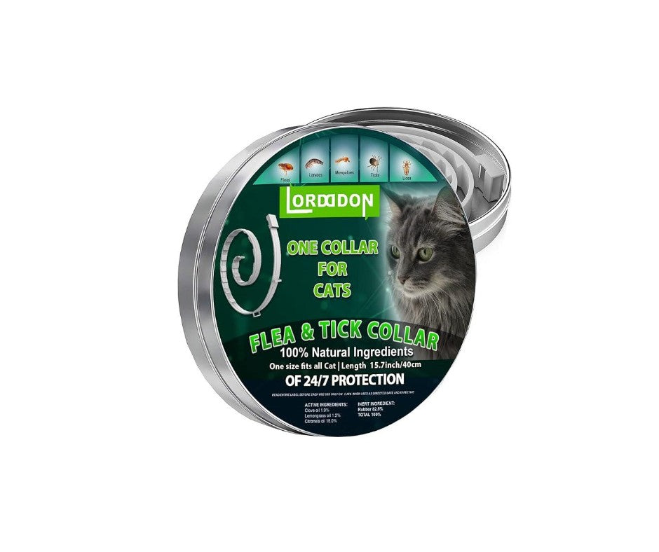 Flea & Tick Collar Pet Protection - Adjustable | Long-lasting, W R tin packaging for cat flea collar with natural ingredients and adjustable fit
