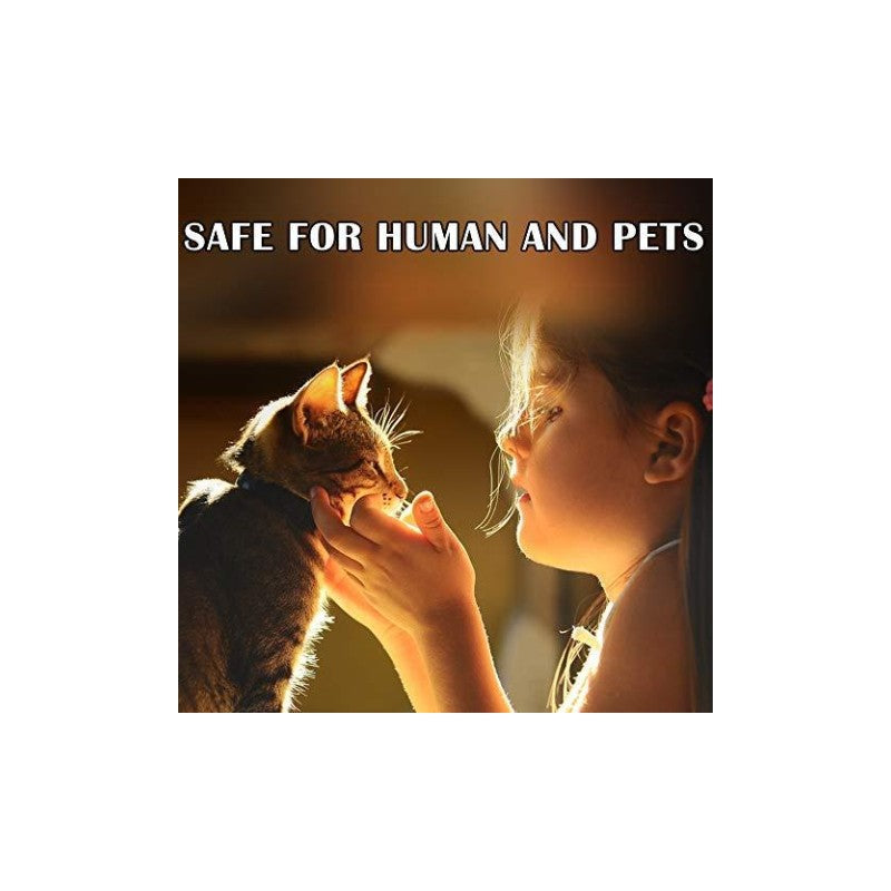Flea & Tick Collar Pet Protection - Adjustable | Long-lasting, W R image of child with cat showing collar is safe for humans and pets