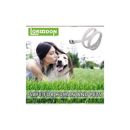 Flea & Tick Collar Pet Protection - Adjustable | Long-lasting, W R collar shown on dog with woman, highlighting safety for humans and pets