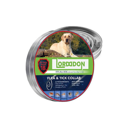 Flea & Tick Collar Pet Protection - Adjustable | Long-lasting, W R tin packaging for dogs with water-resistant flea collar and Labrador image